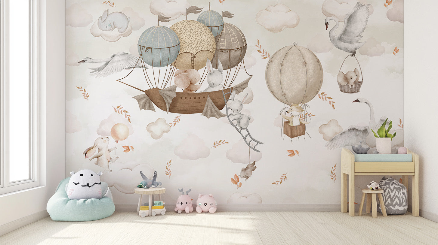 Cloud-Hopping Critters Mural - Giffywalls