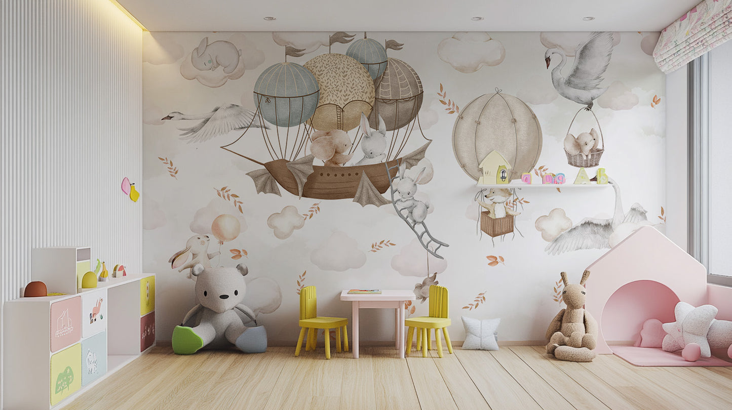Cloud-Hopping Critters Mural - Giffywalls
