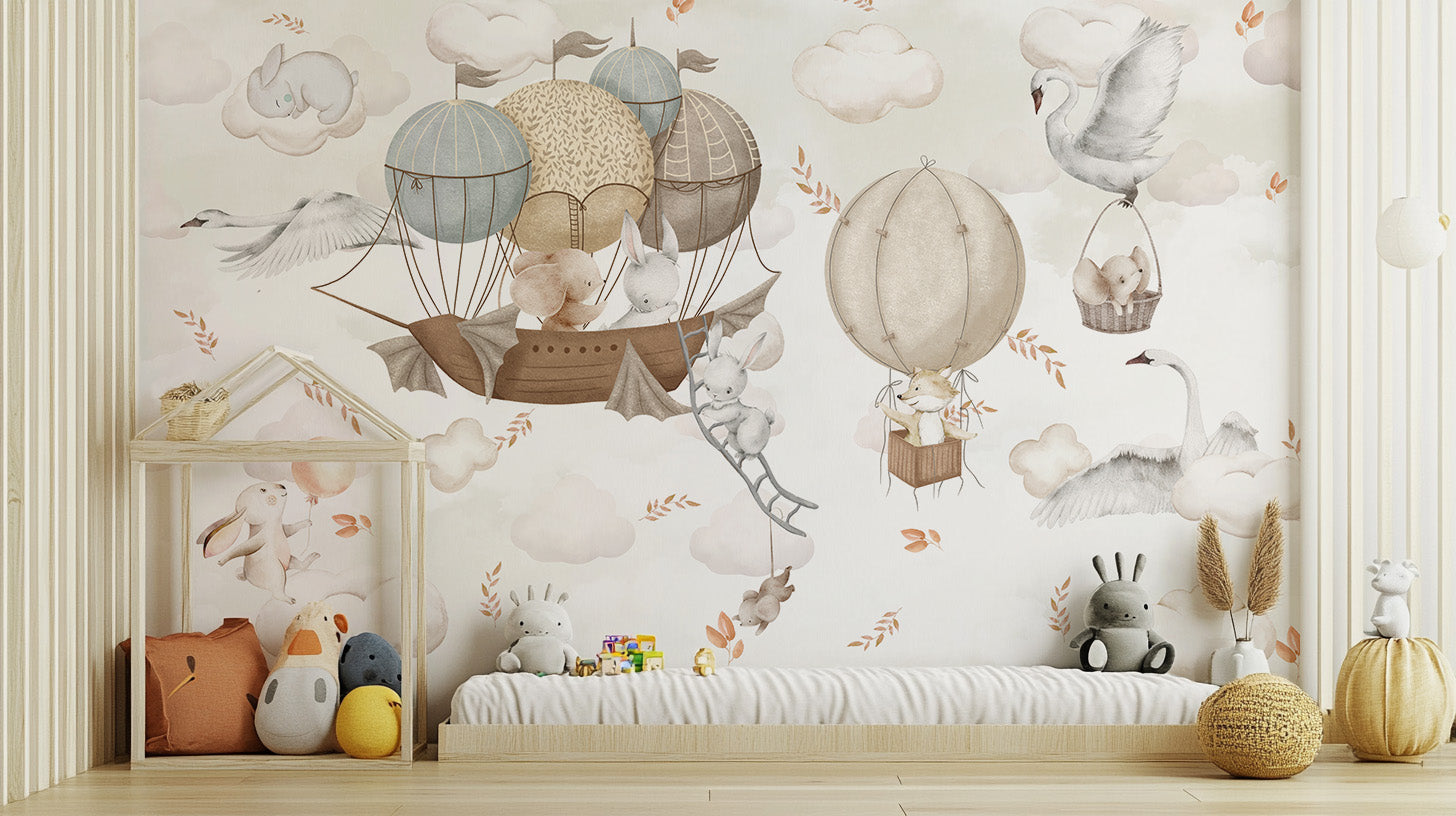 Cloud-Hopping Critters Mural - Giffywalls
