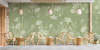 Transform your space with a vibrant green floral wallpaper mural.