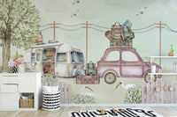 Nursery wallpaper: Gypsy Caravan Capers Mural