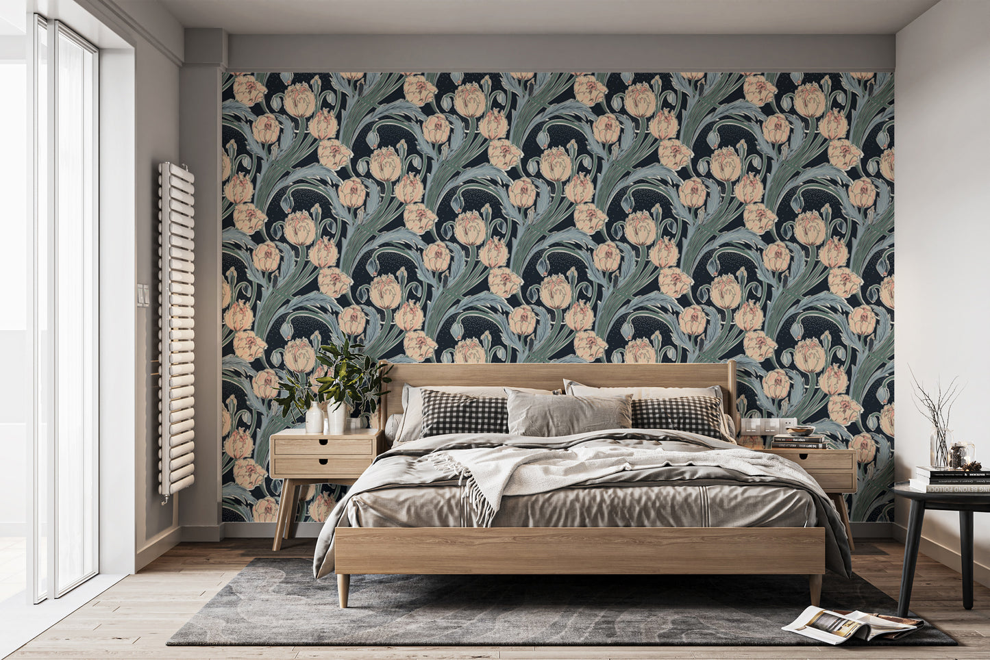 Romantic Moonlit Tulip wallpaper blending tulips and moonlight.
