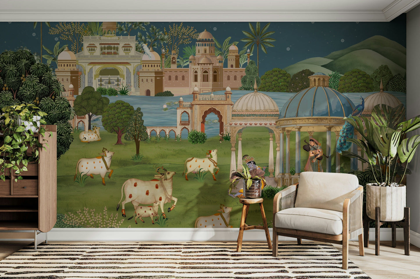 The colors are gentle and soft, with a natural, neutral palette.

