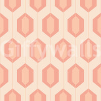 Modern yet vintage-inspired tile pattern in soft blush hues

