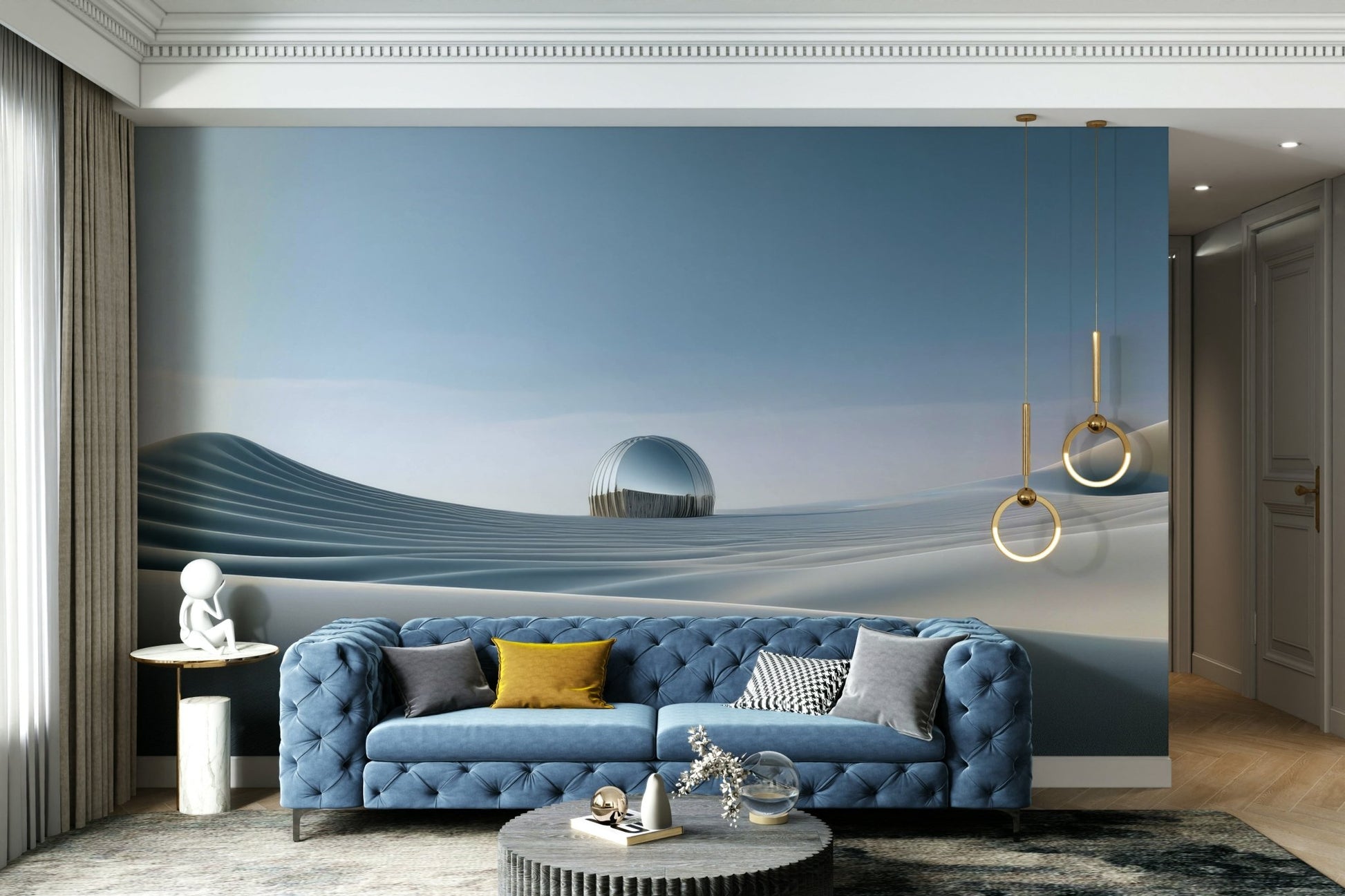 Calm desert wallpaper for walls with neutral tones

