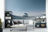Subtle dune curves in neutral color wall mural

