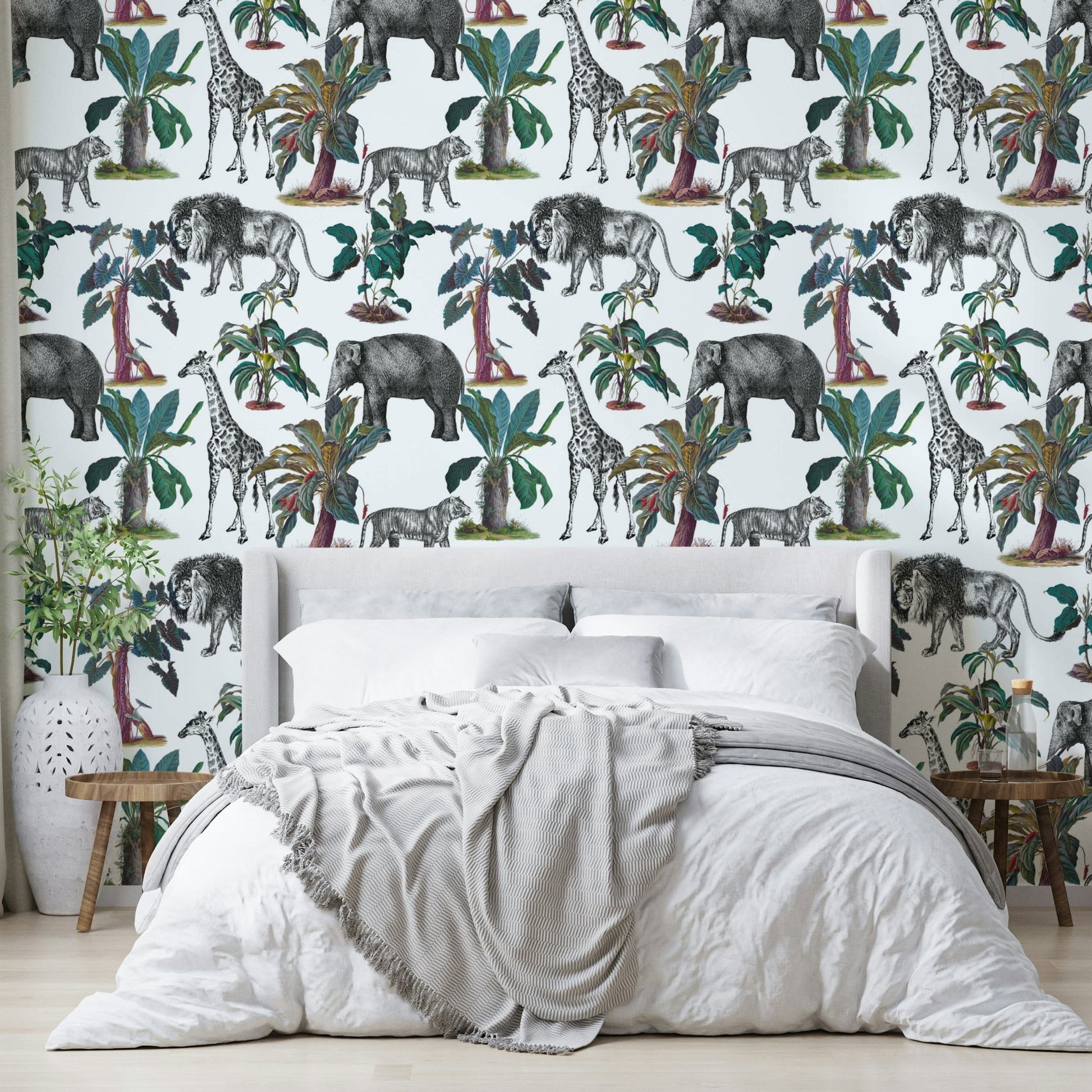 Living space with modern Silva Wallpaper backdrop

