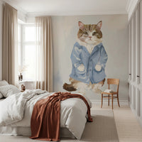 Sir James Blue Jacket Cat oil painting Wall Mural