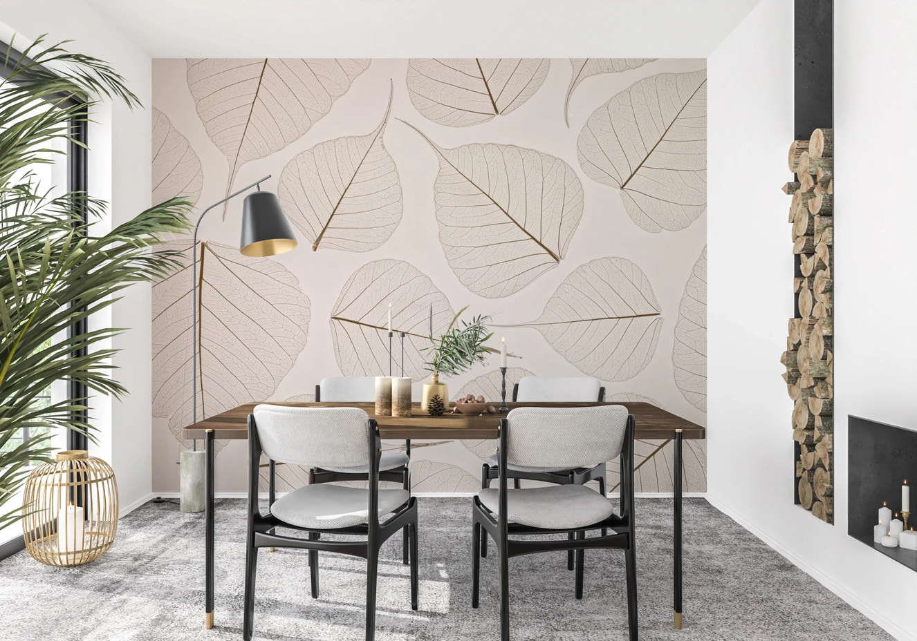 Skeletal Leaves Wall Mural