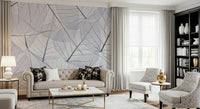 Transparent leaf veins wall mural in grey