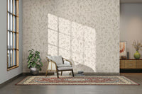 Simple earthy tone wildflower sketch accent wallpaper.

