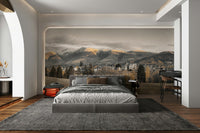 Moody hills and trees mural

