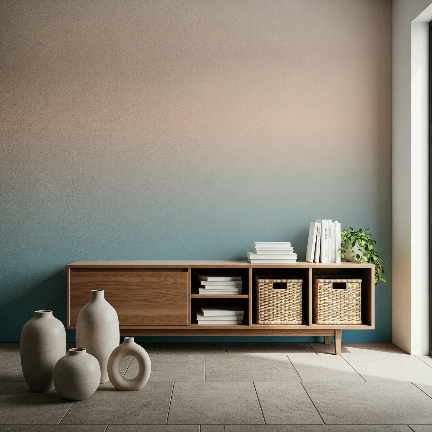 Add depth using skyline fade wall mural