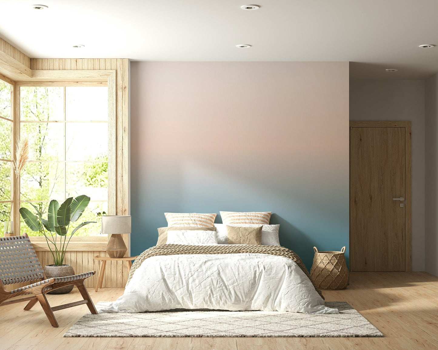 Set modern tone around skyline fade wall mural