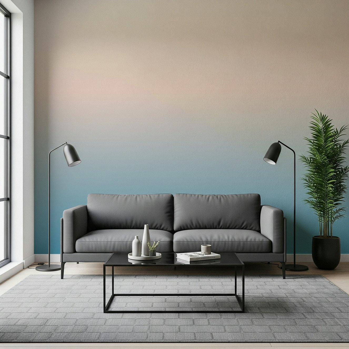 Capture soft skyline fade wall mural gradient