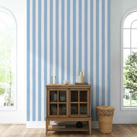 Modern skyline stripes wallpaper with a bold city feel

