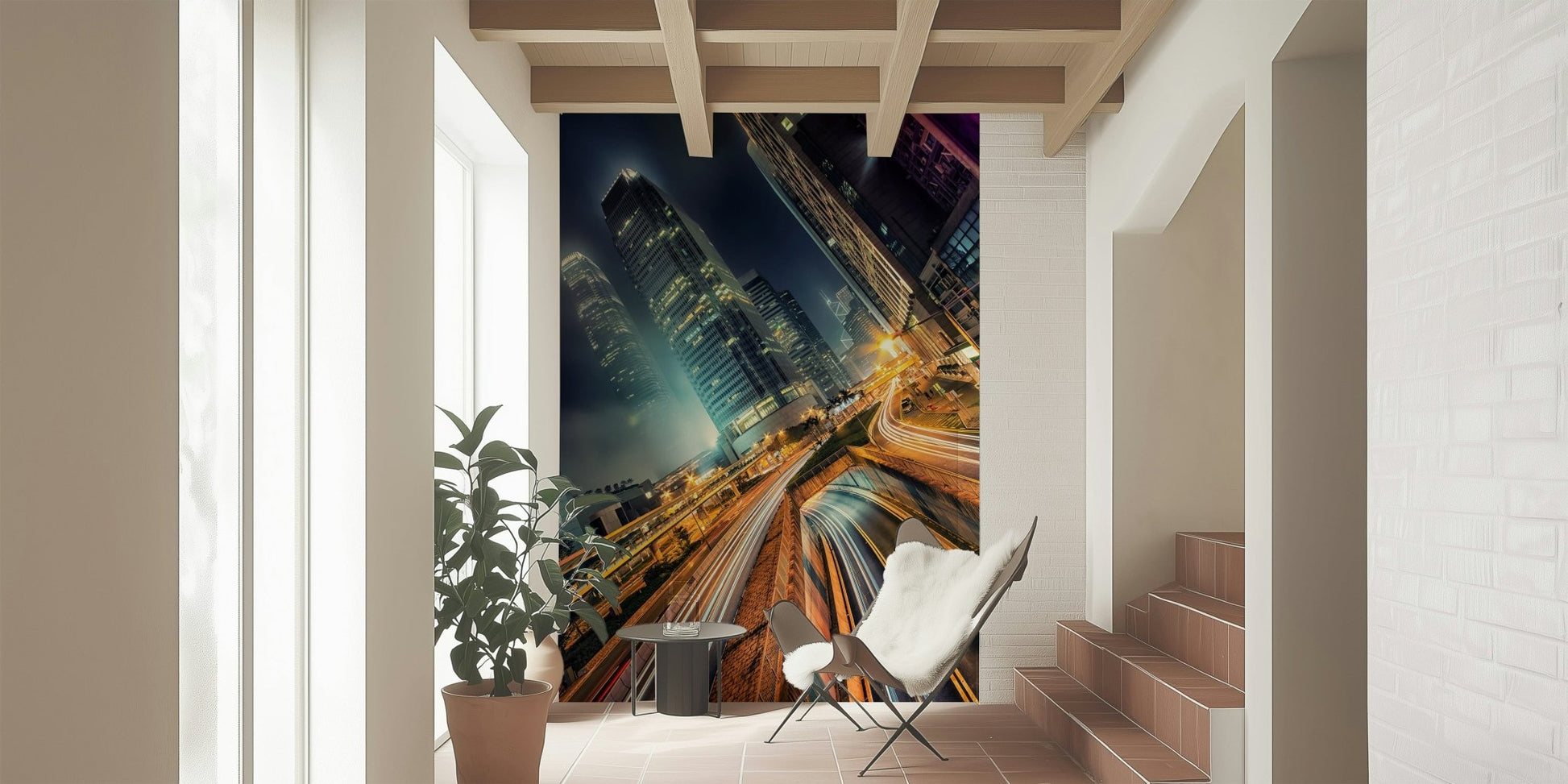 Skyline Velocity wallpaper city buildings street motion illumination.