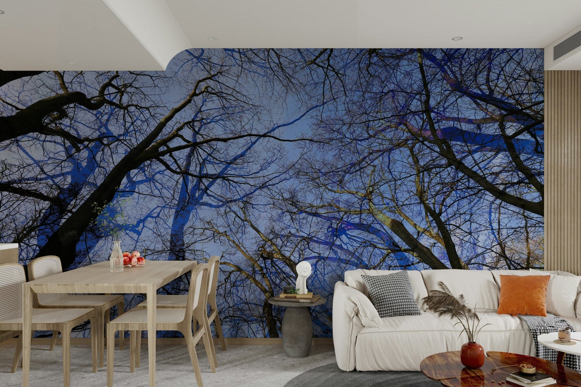Skyward View: Abstract Tree Canopy Art Print Wall Mural
