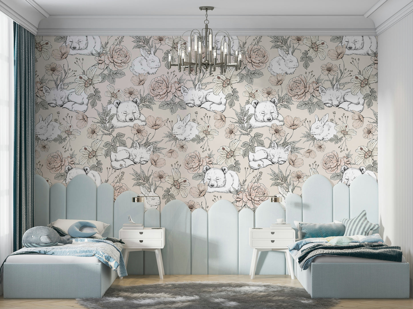 Sleeping Woodland Beige Wallpaper