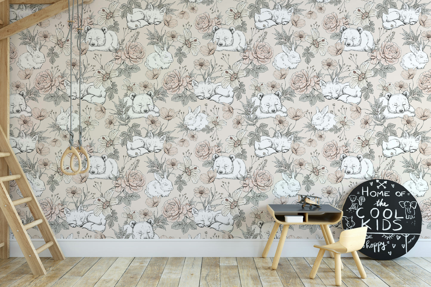 Sleeping Woodland Beige Wallpaper