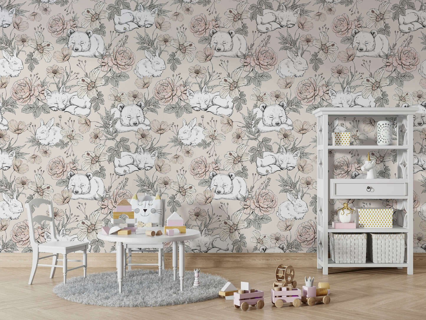 Sleeping Woodland Beige Wallpaper