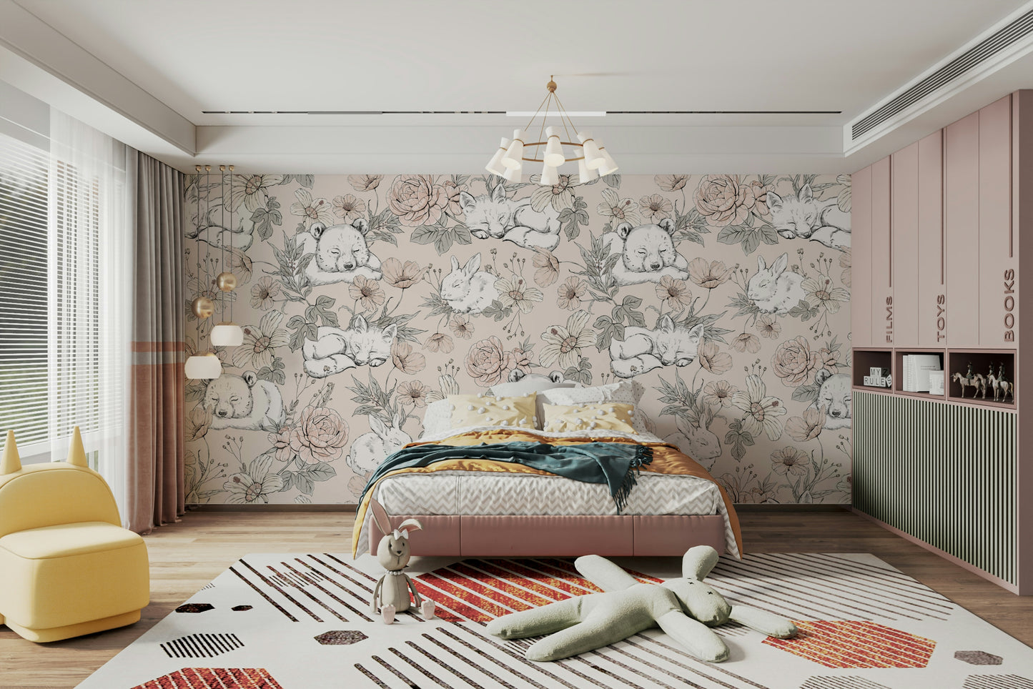 Sleeping Woodland Beige Wallpaper