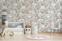 Sleeping Woodland Sage Green Wallpaper