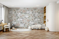 Sleeping Woodland Sage Green Wallpaper