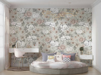Sleeping Woodland Sage Green Wallpaper