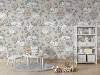 Sleeping Woodland Sage Green Wallpaper