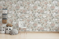 Sleeping Woodland Sage Green Wallpaper