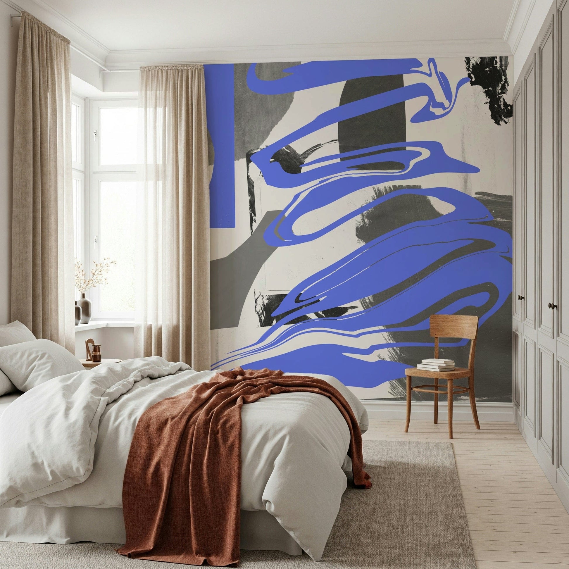 Surreal reflection of smoky clouds, artistic wall mural