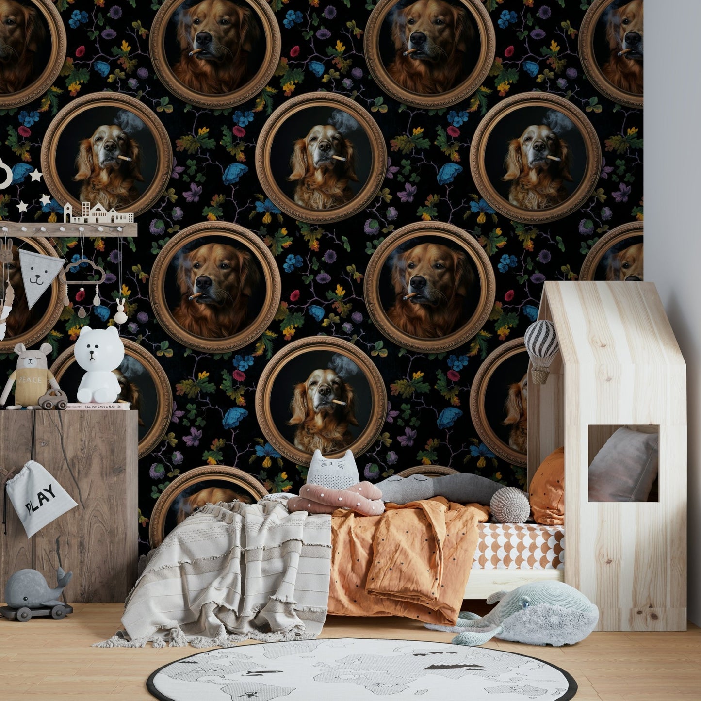 Dog portraits in a variety of poses and styles.

