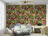 Fantasy-style mural wallpaper in soft tones

