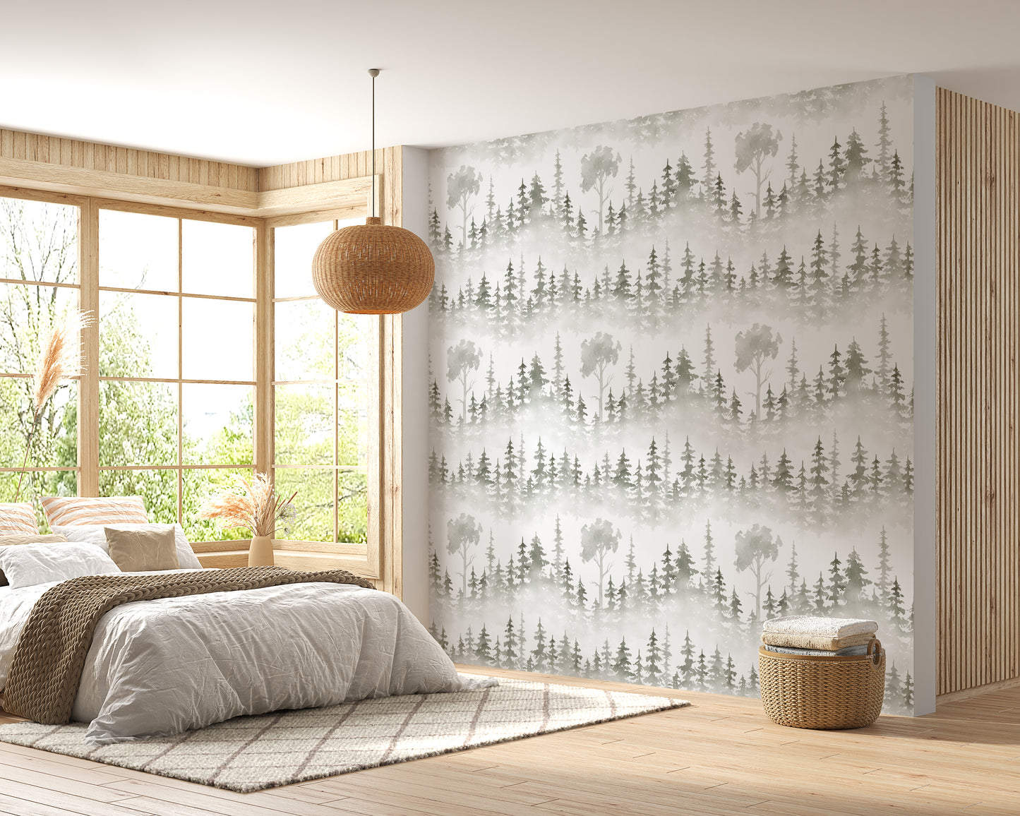 Winter path and forest wallpaper elegance

