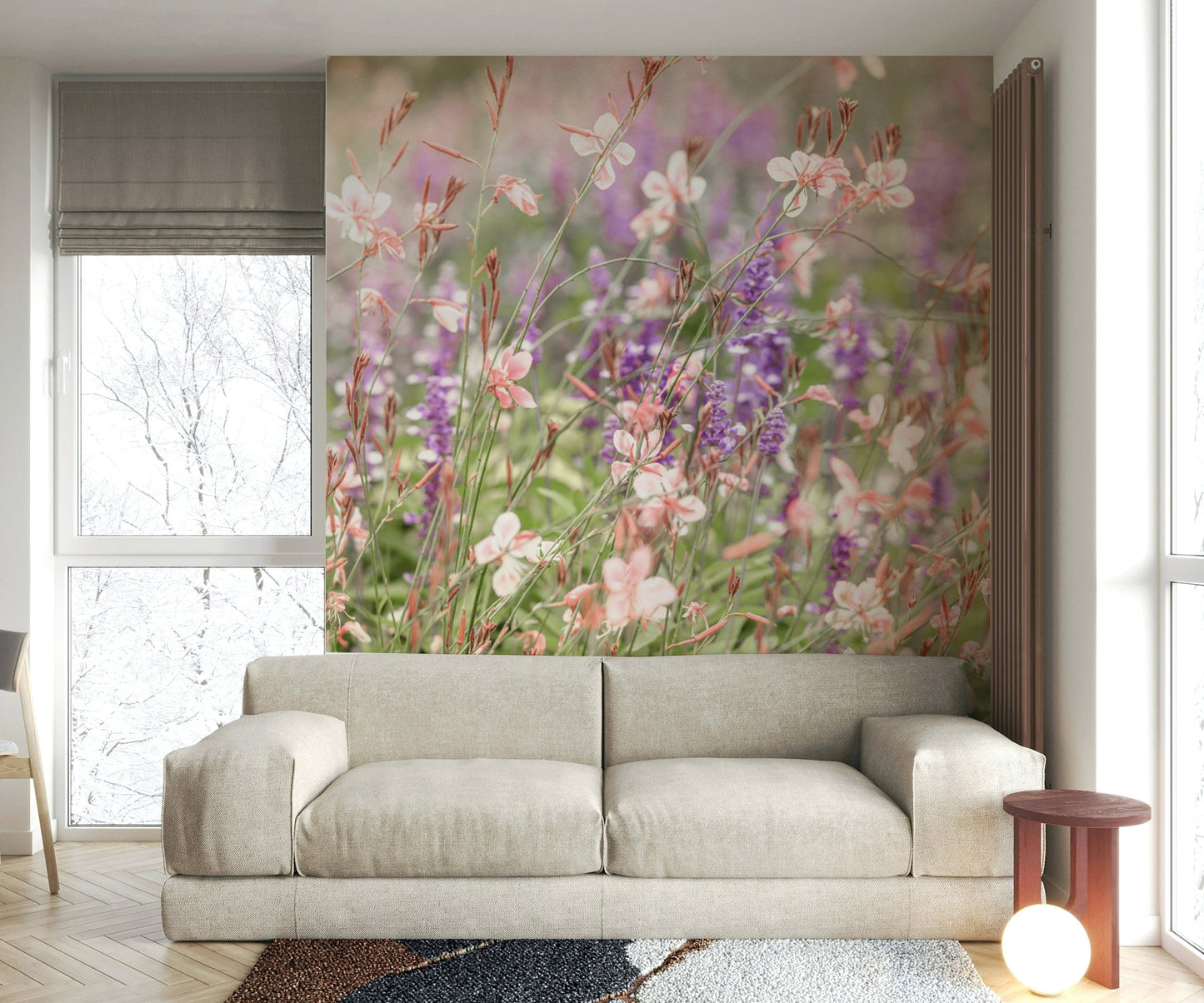 Delicate lavender field mural

