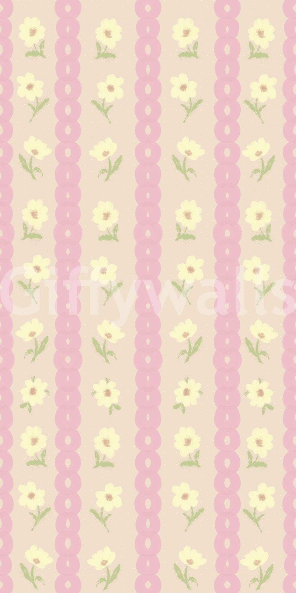 Soft Bloom Stripes Wallpaper⁠