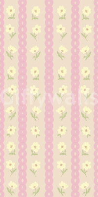 Soft Bloom Stripes Wallpaper⁠