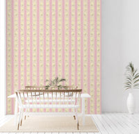 Soft Bloom Stripes Wallpaper⁠