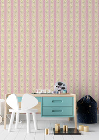Soft Bloom Stripes Wallpaper⁠