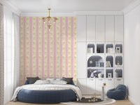 Soft Bloom Stripes Wallpaper⁠