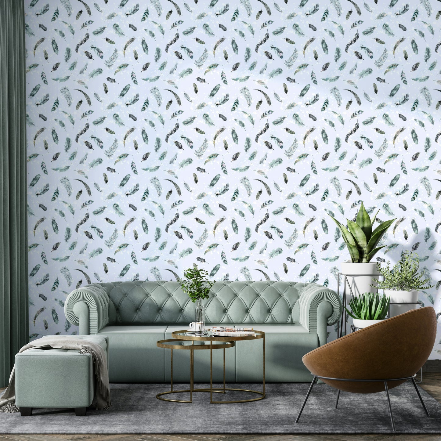 Whisper-soft feather wallpaper for modern rooms

