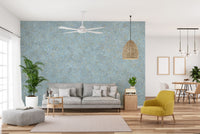 Soft Blue Floral Design Embroidery Wallpaper Murals - Giffywalls