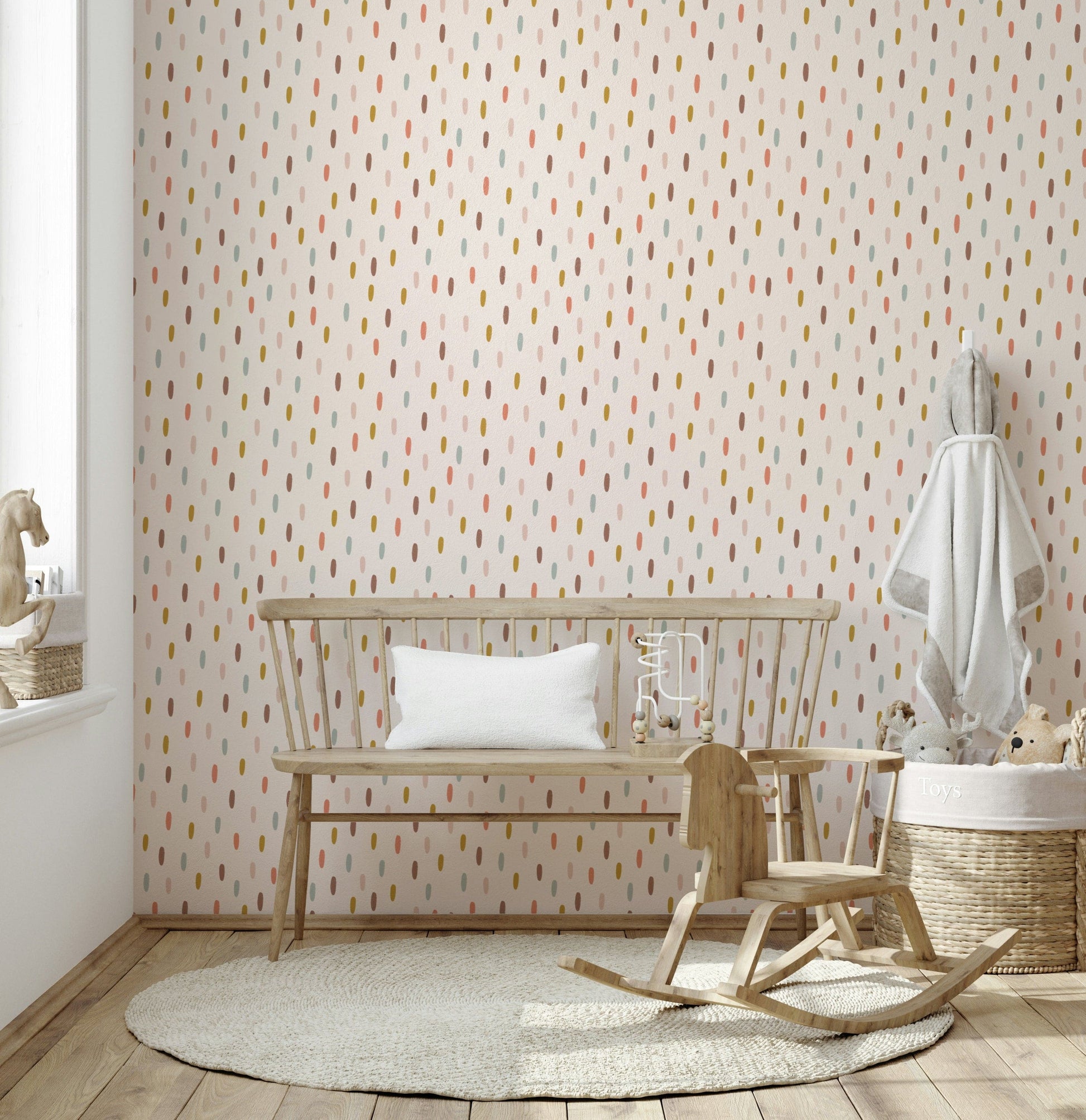 Delicate brushstroke pattern wallpaper in smooth, blended tones.