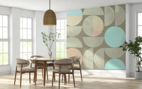 Relaxing aesthetic wallpaper art, a Soft Circle Symphony pattern.