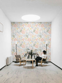 Pastel floral wallpaper for a gentle and dreamy space.

