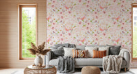 Soft Floral Pink Meadow Wallpaper⁠