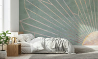 A beautiful modern art wall mural of soft shapes.