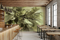 Serene leaf pattern mural
