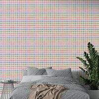 Modern and inviting pastel gingham wallpaper.

